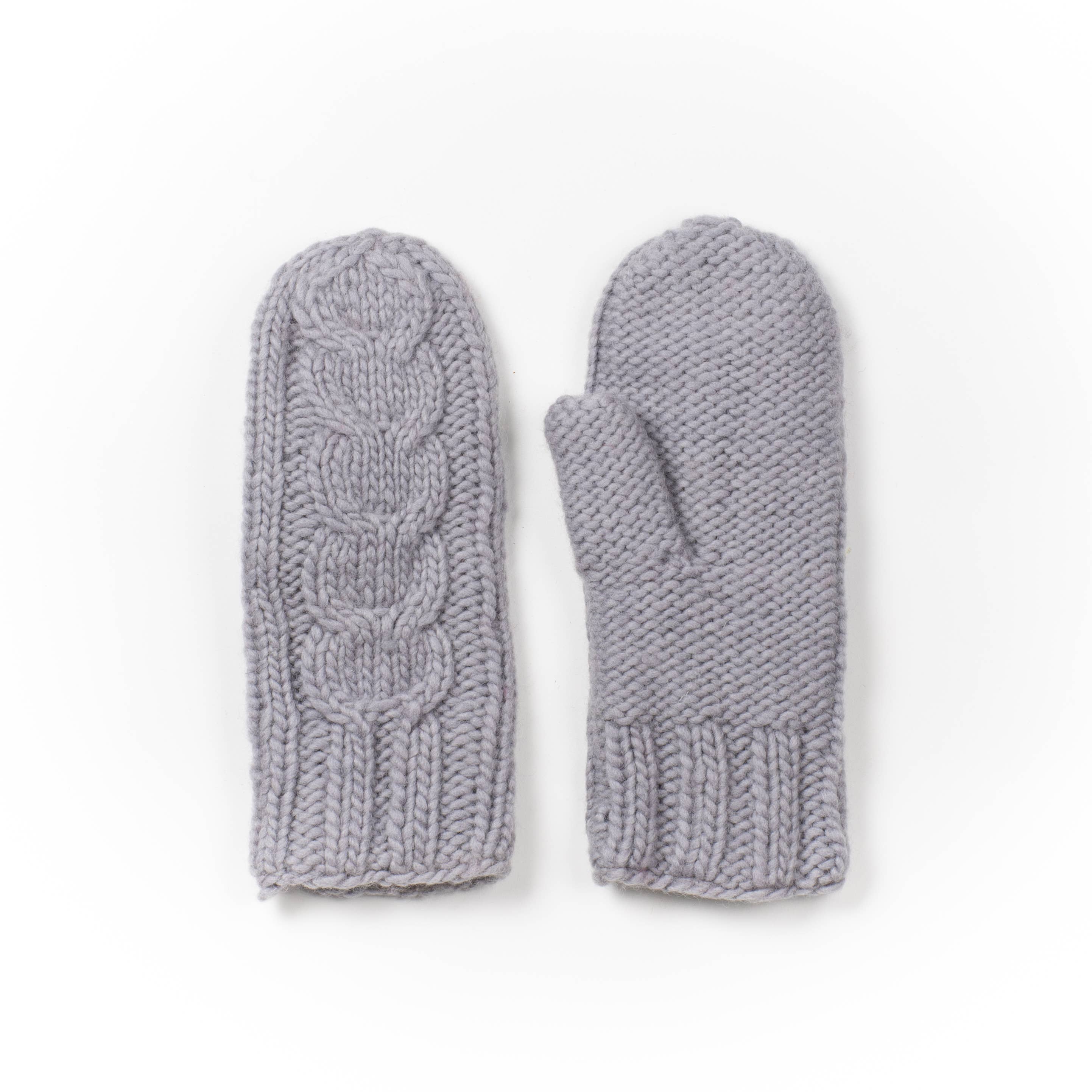 Quebec Cable Knit Wool Mittens- Assorted Colors
