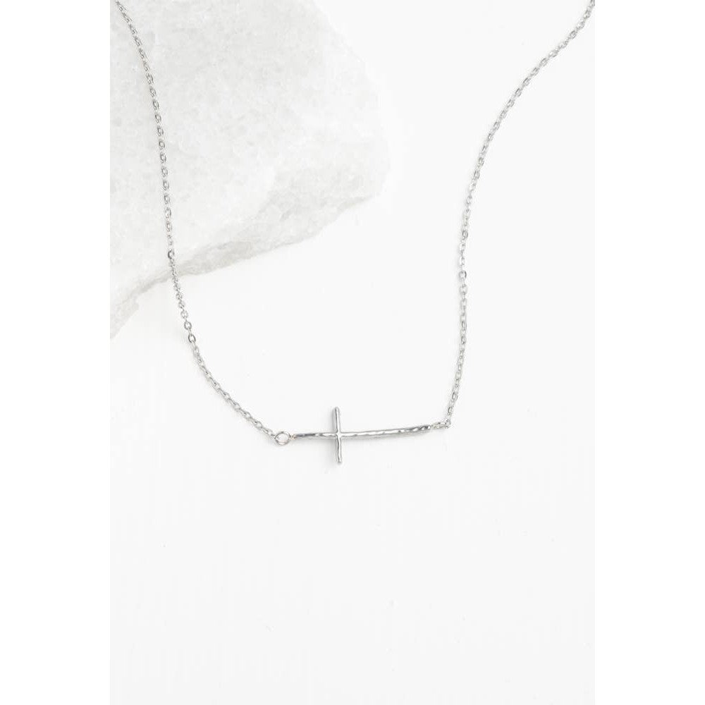 Radiant Cross Necklace in Silver