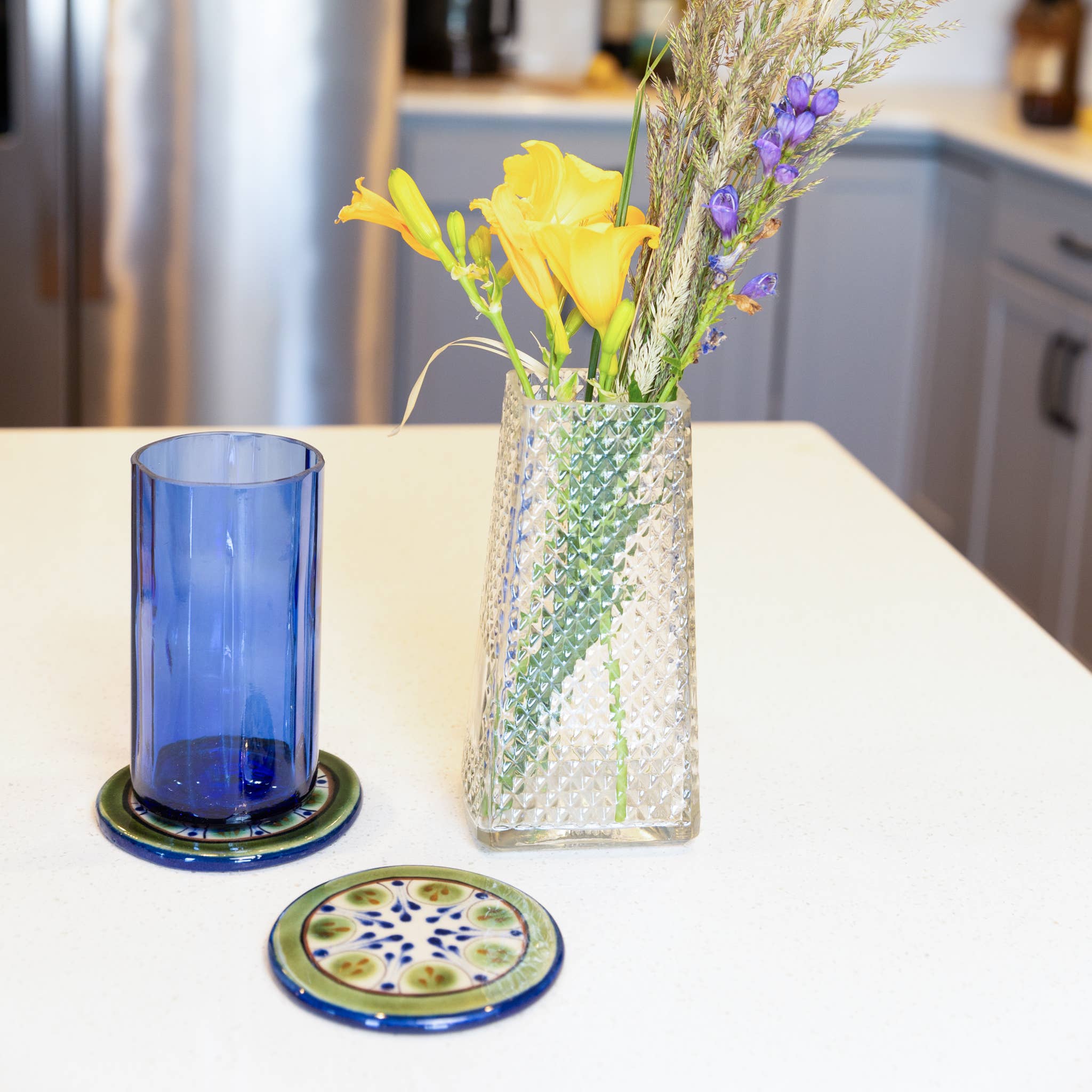 Reclaimed Glass Bottle Tapered Flower Vase (* Local Pickup/Local Delivery Only)