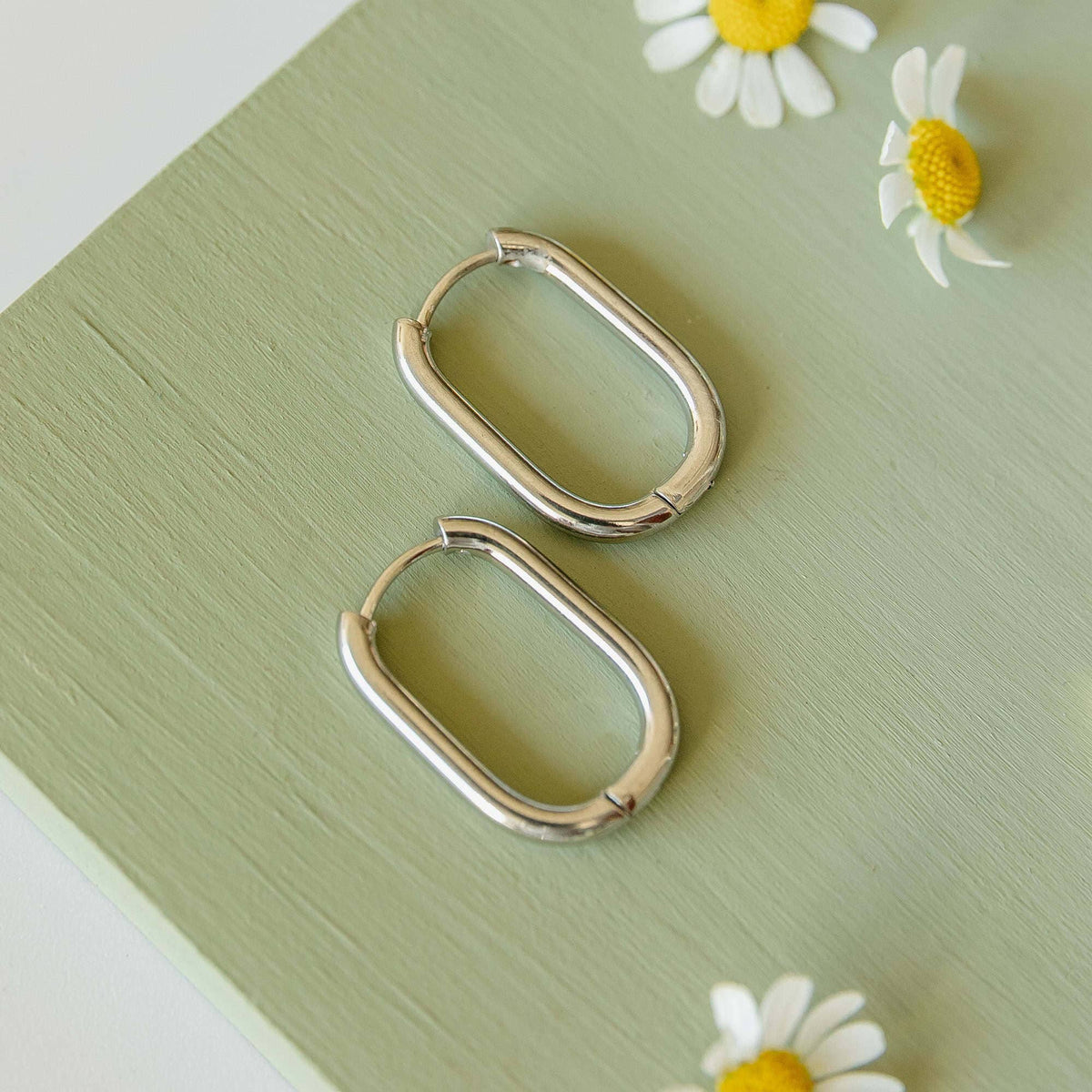 Rectangle Everyday Hoop Earrings- Assorted