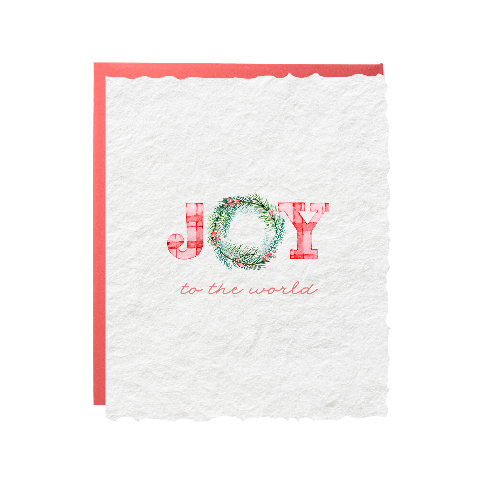 Red Buffalo Print Joy to the World | Holiday Christmas Card