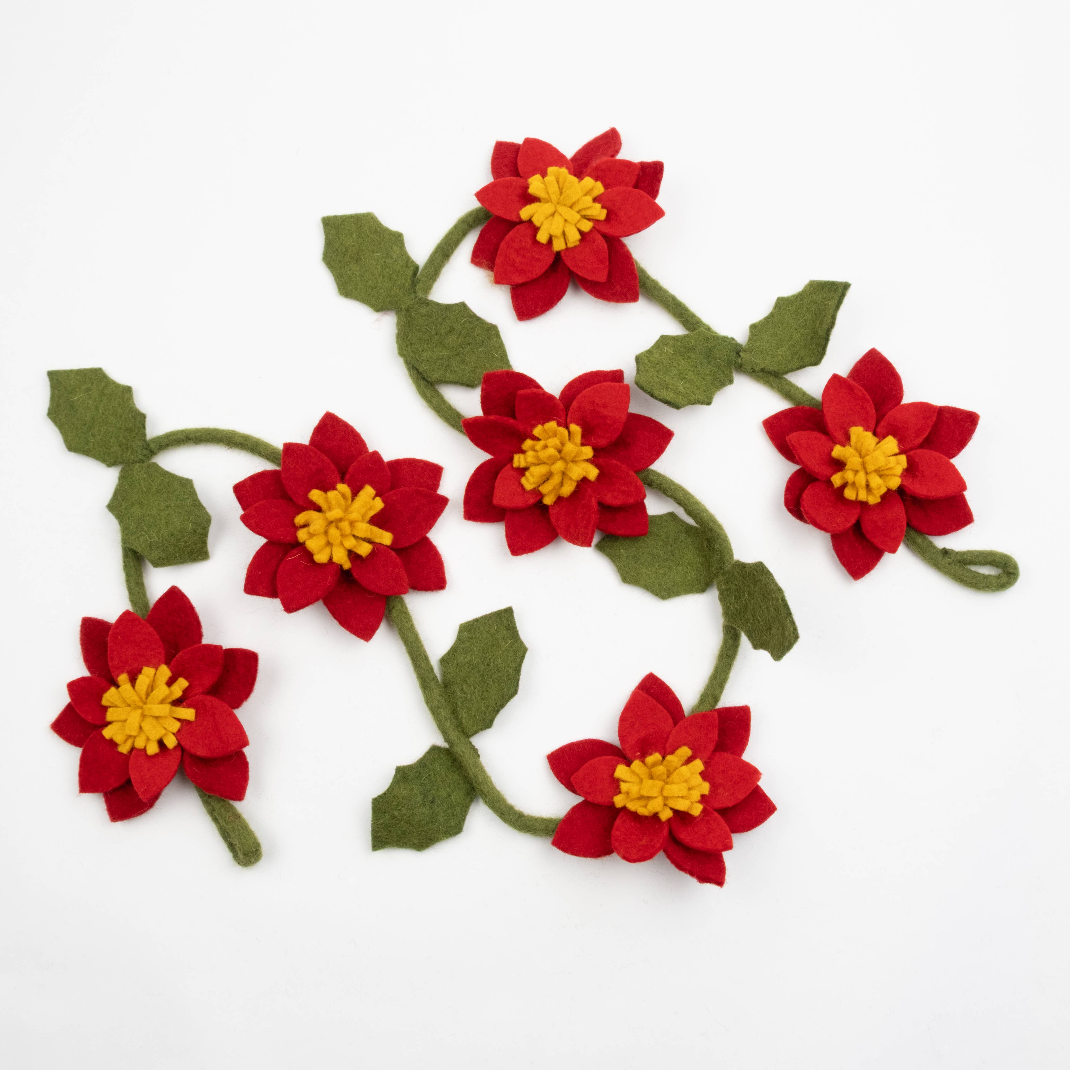 Red Poinsettia Garland