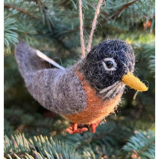 Red Robin Felt Bird Ornaments