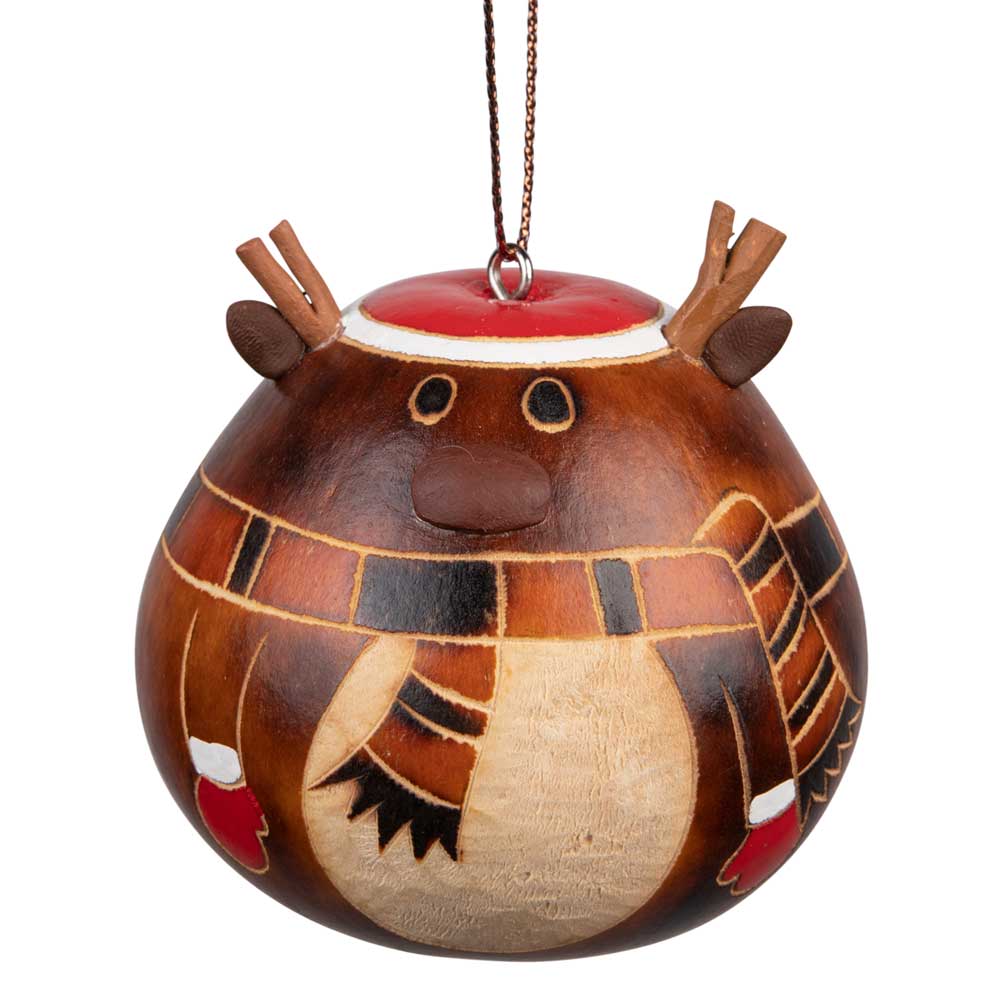 Reindeer Gourd Ornament