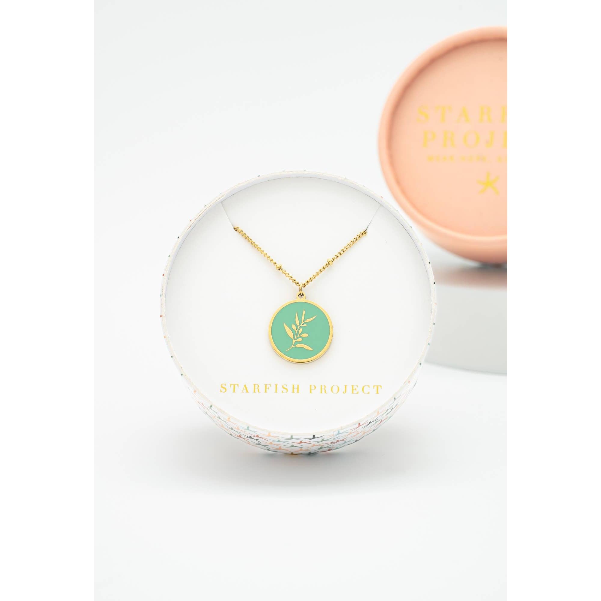 Resilience Leaf Necklace in Mint