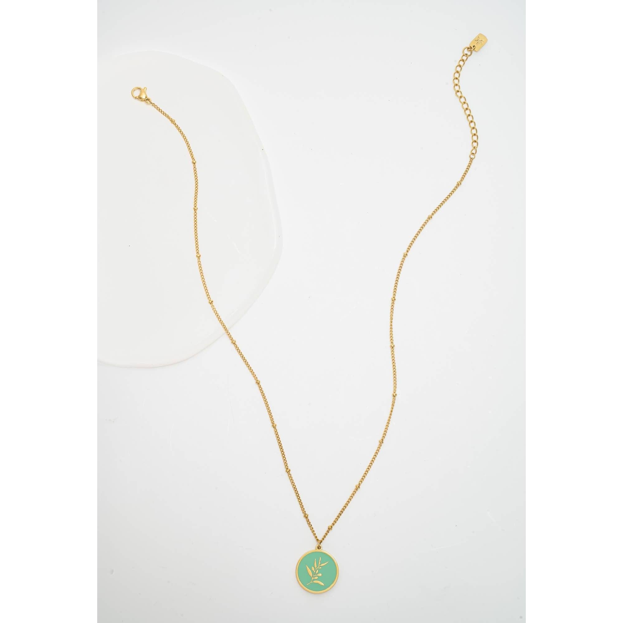 Resilience Leaf Necklace in Mint