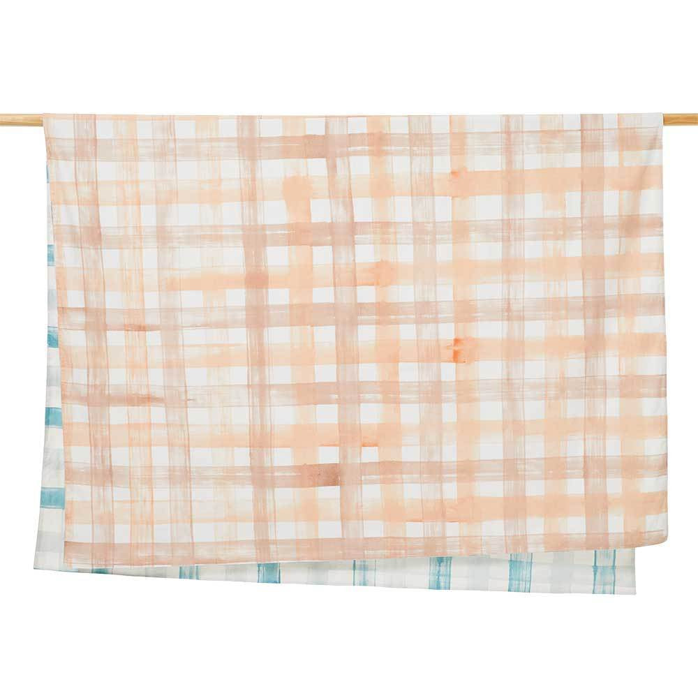 Reversible Watercolor Gingham Tablecloth