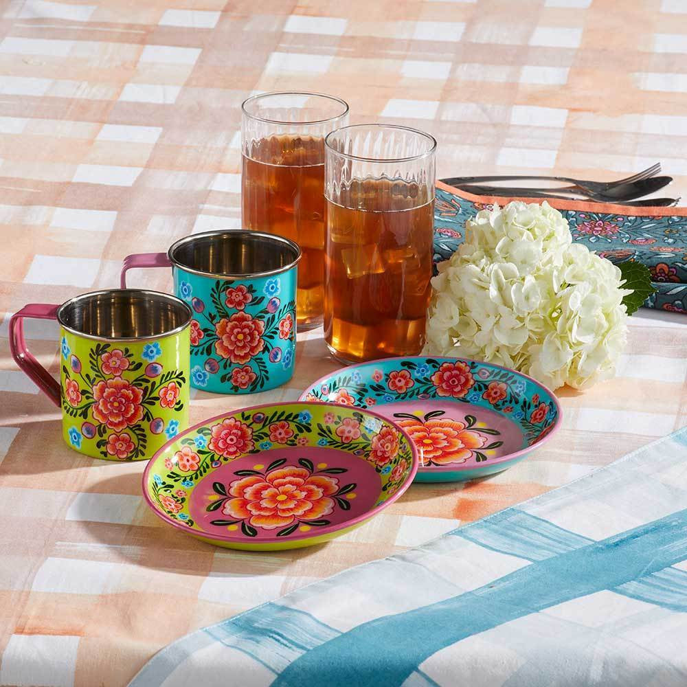 Reversible Watercolor Gingham Tablecloth