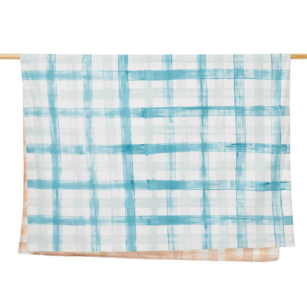 Reversible Watercolor Gingham Tablecloth