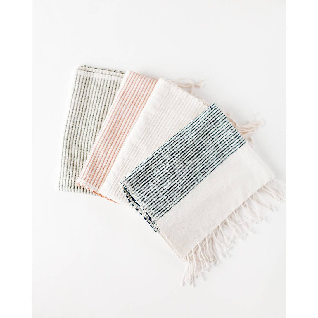 Riviera Striped Cotton Hand Towel- Assorted Colors- Sold Individually