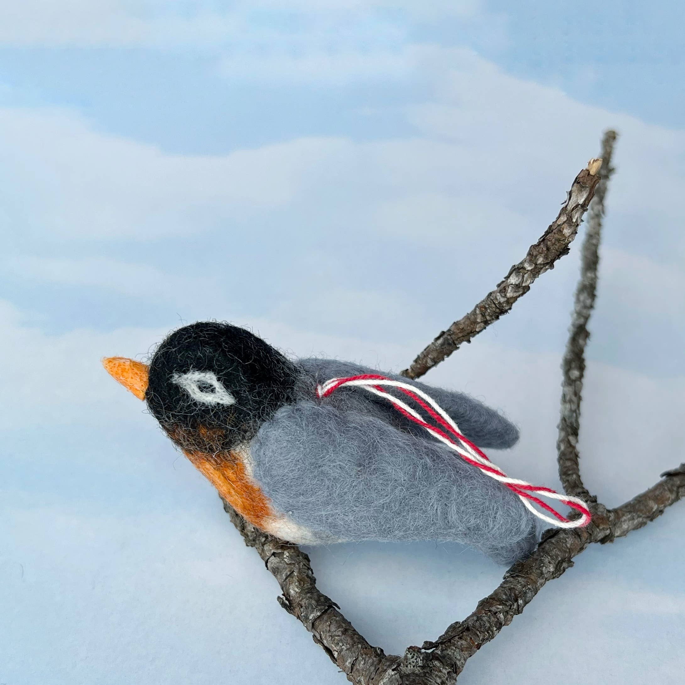 Robin Felt Wool Bird Ornament