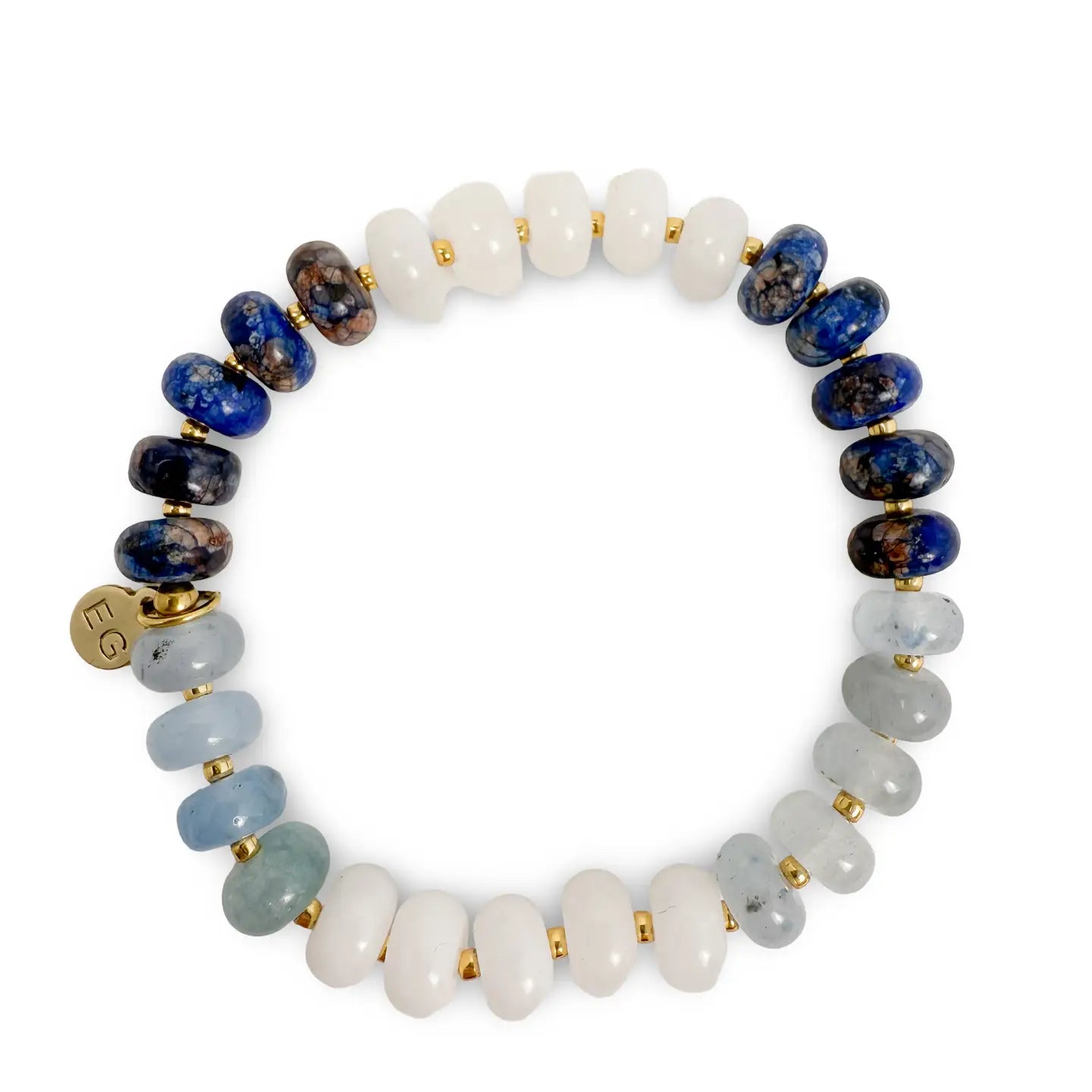 Rondelle Gemstone Beaded Bracelet- Assorted Colors- Sold Individually
