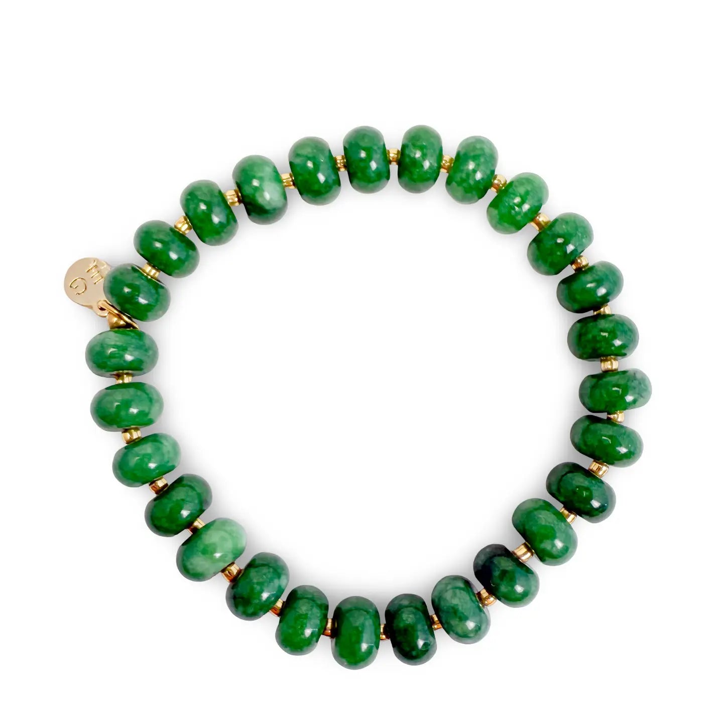 Rondelle Gemstone Beaded Bracelet- Assorted Colors- Sold Individually