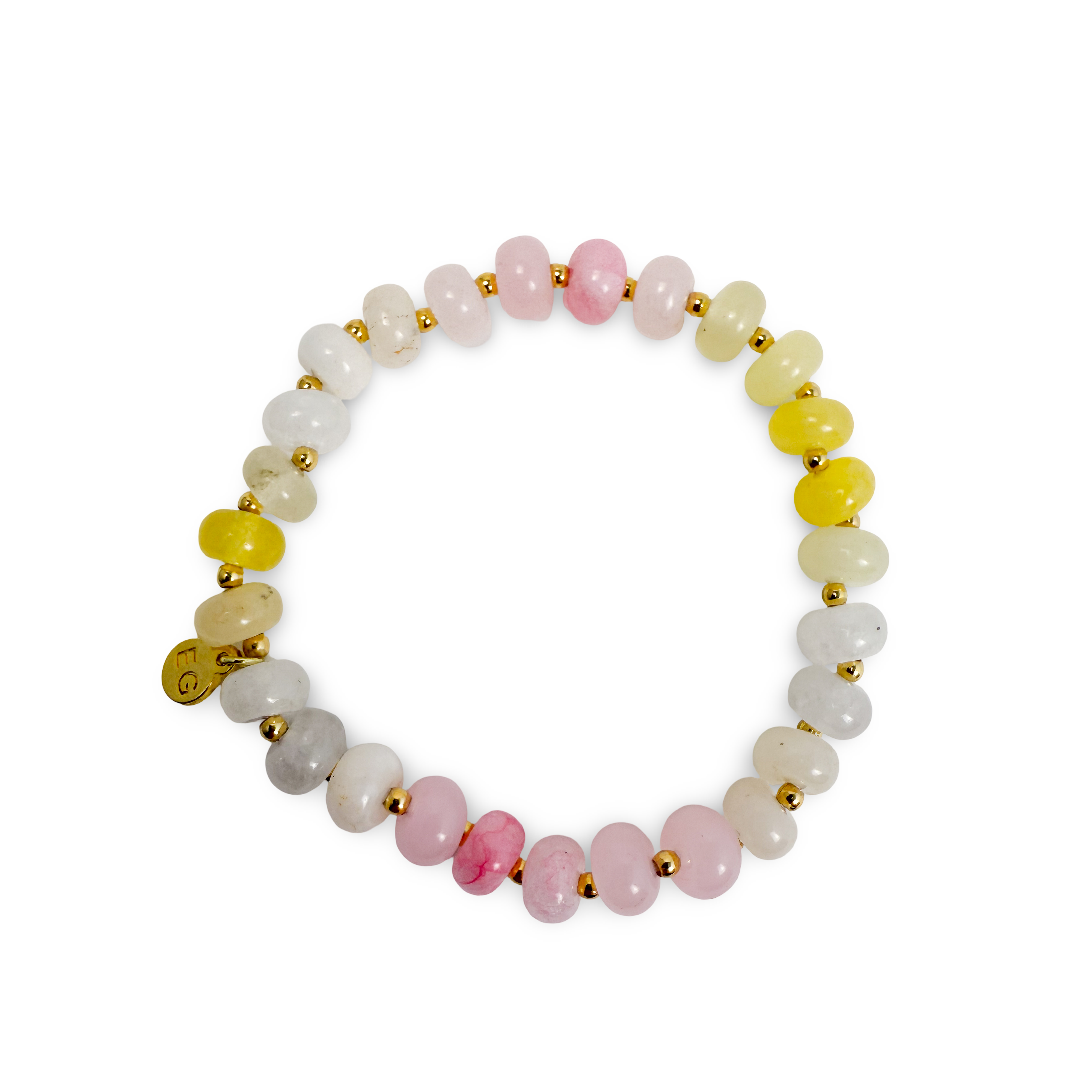 Rondelle Gemstone Beaded Bracelet- Assorted Colors- Sold Individually