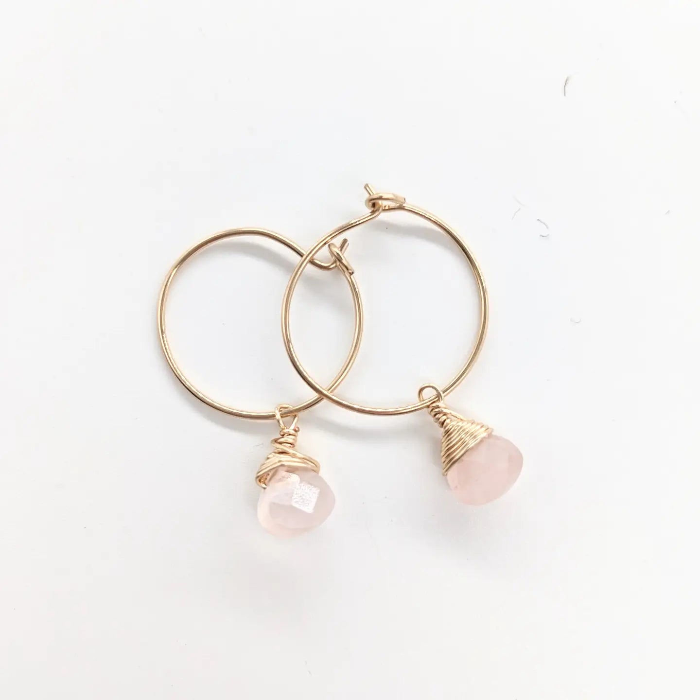 Rose Quartz Charm Mini-Hoop Earrings- Assorted