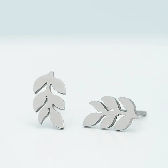 Rowen Leaf Stud Earrings