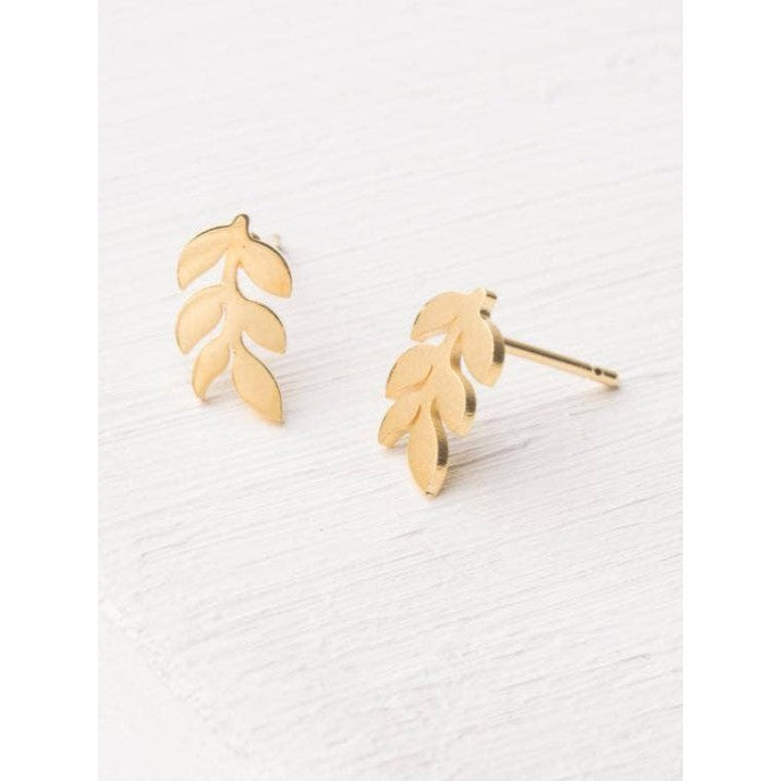 Rowen Leaf Stud Earrings