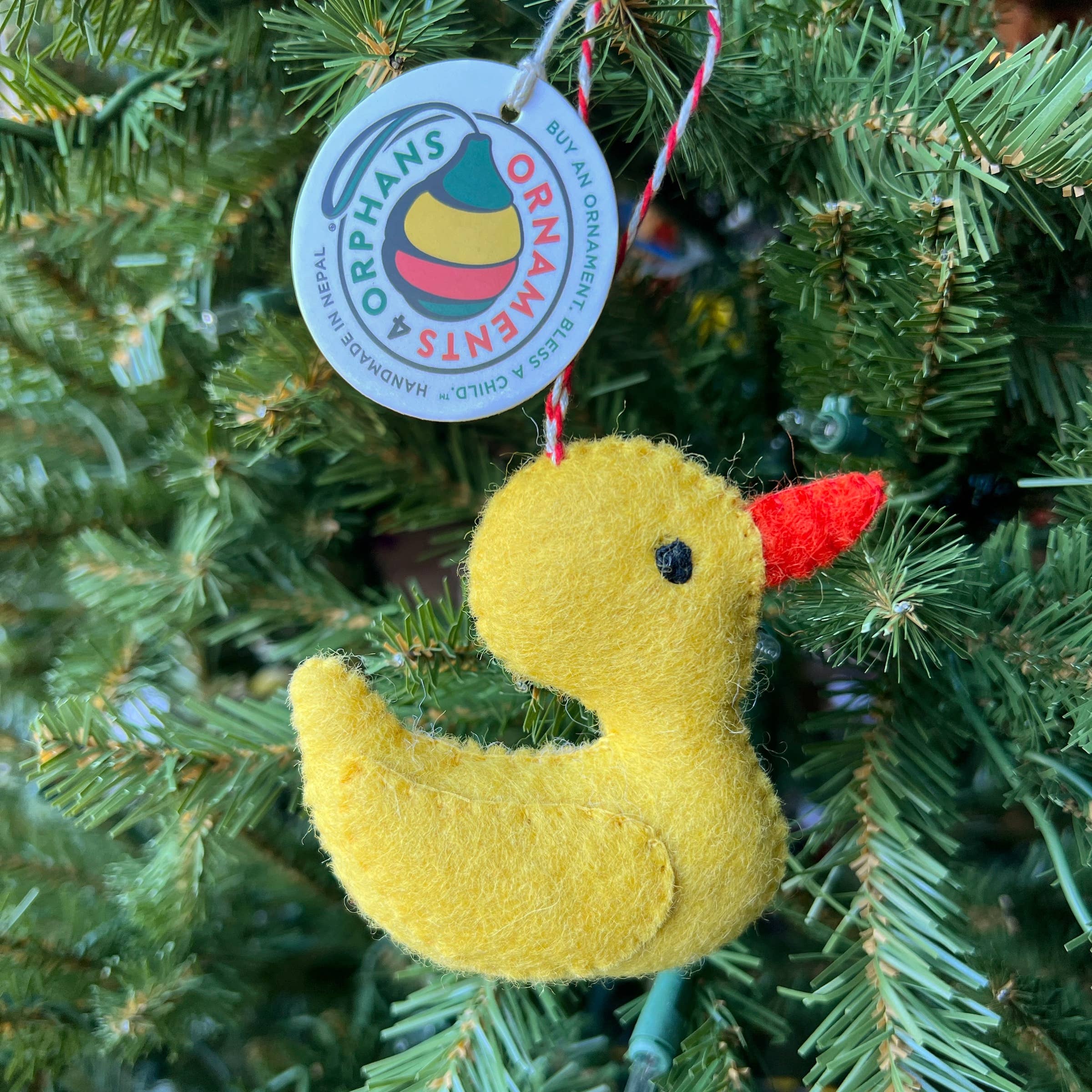 Rubber Duck Felt Wool Ornament