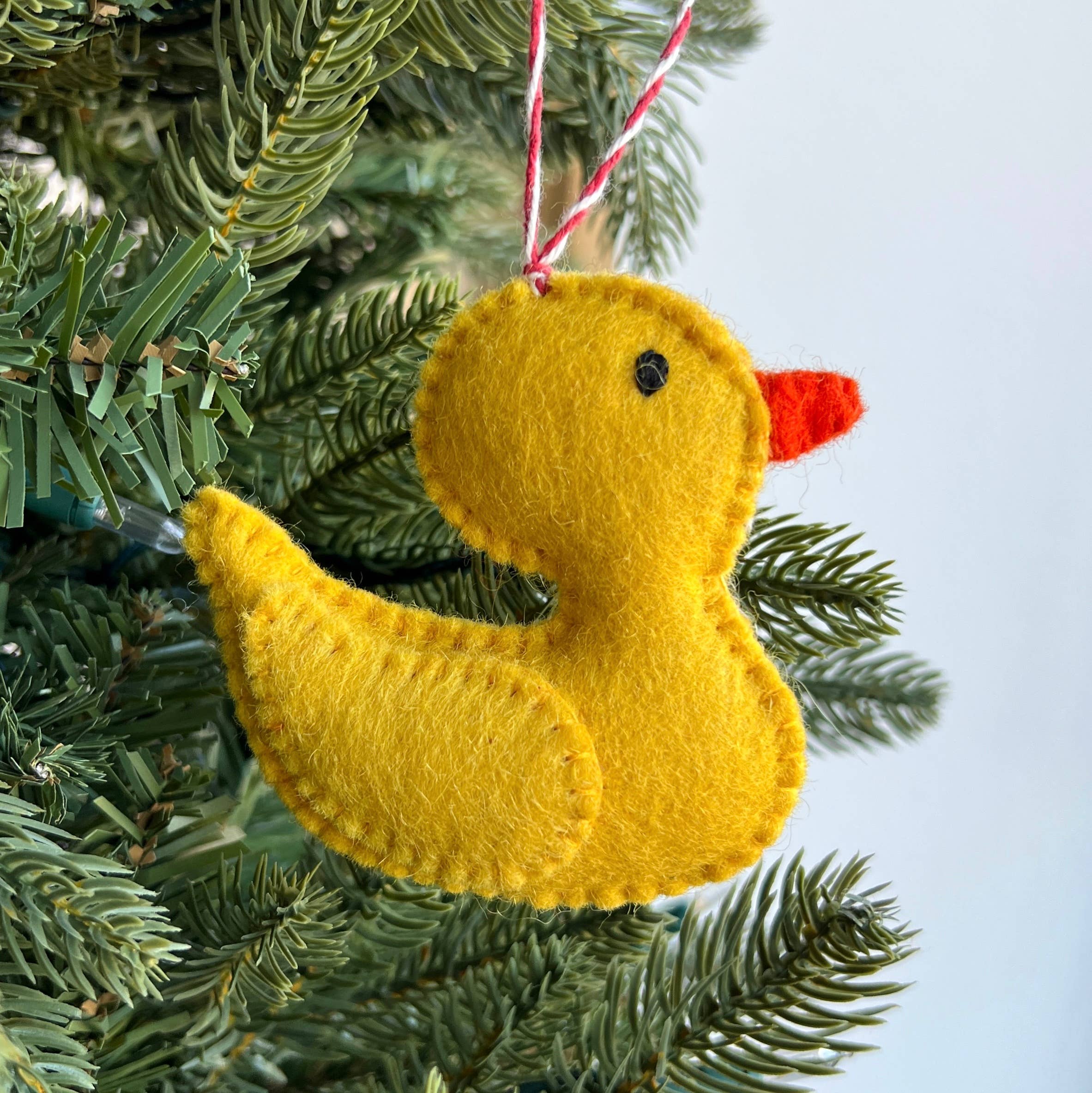 Rubber Duck Felt Wool Ornament