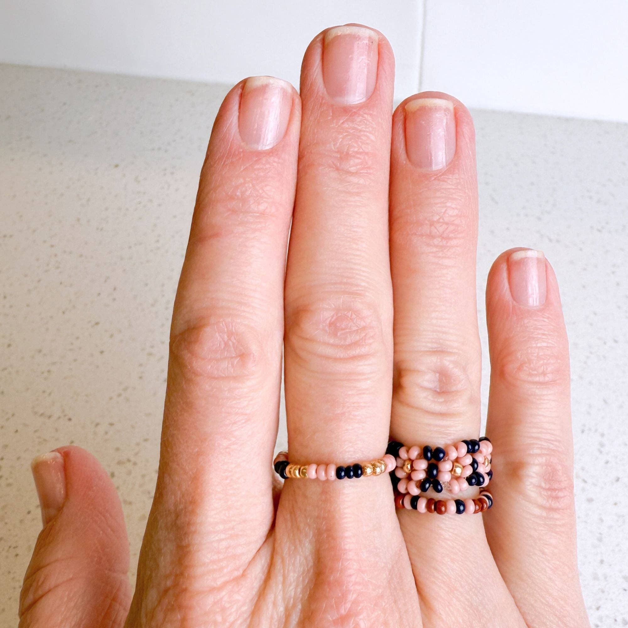 Sangria Seed Bead Rings- Assorted Colors/Styles- Sold Individually