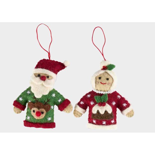 Santa/Mrs. Claus in Christmas Sweater- Assorted Styles- Sold Individually
