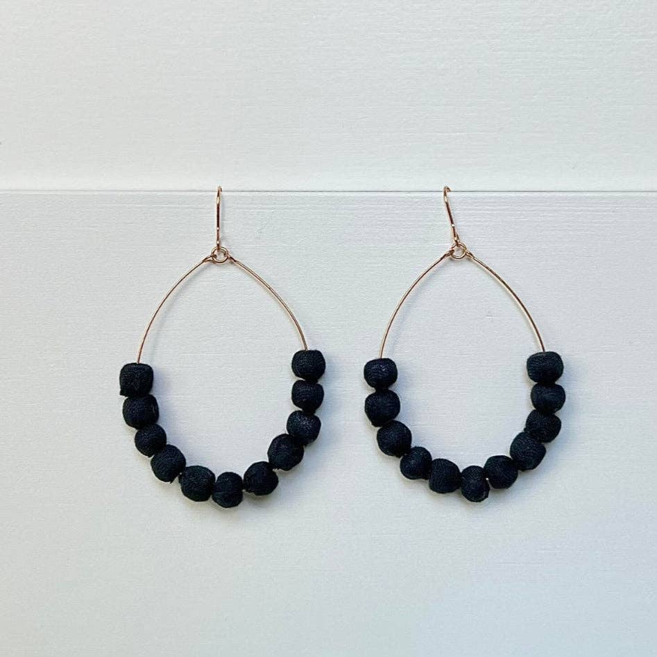Sari Bead Semi-Circle Earrings- Assorted Colors