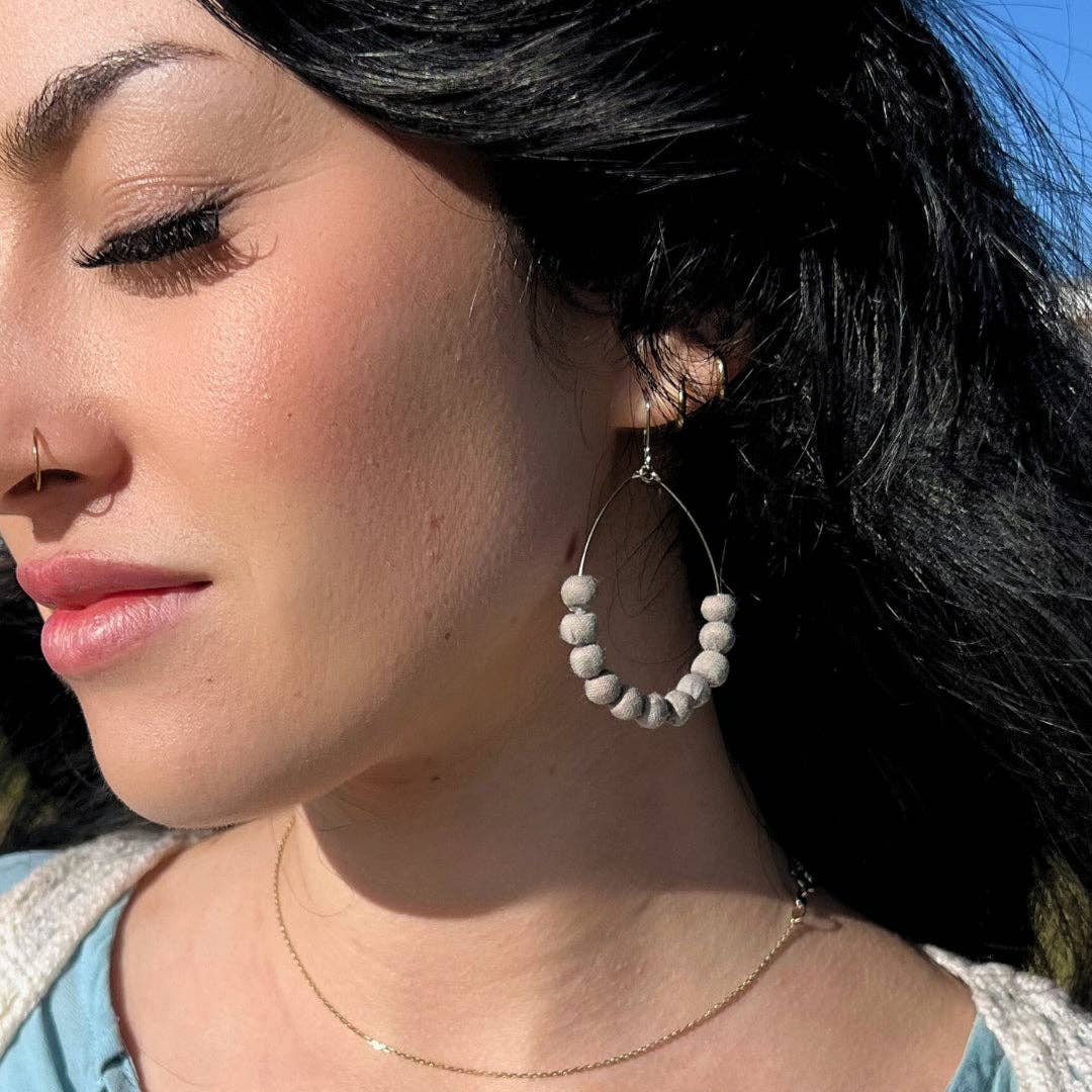 Sari Bead Semi-Circle Earrings- Assorted Colors
