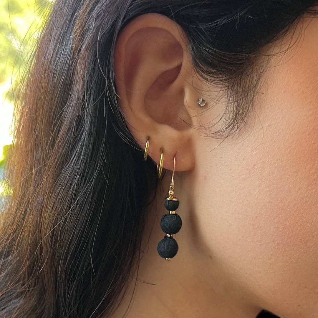 Sari Bead Strand Earrings- Assorted Colors