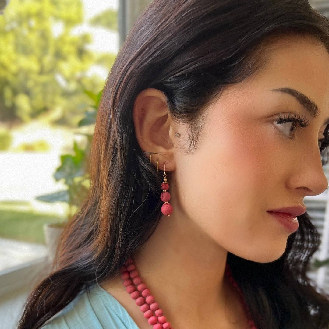 Sari Bead Strand Earrings- Assorted Colors