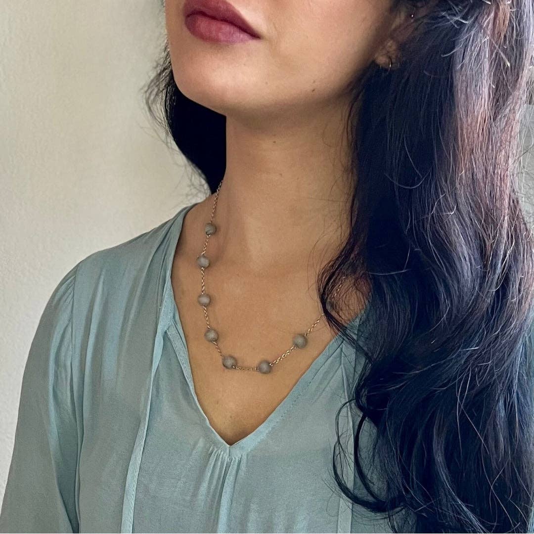 Sari Semi-Circle Necklace- Assorted Colors