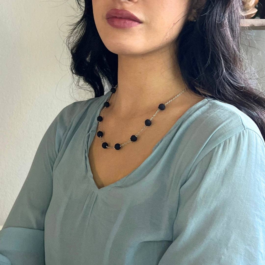 Sari Semi-Circle Necklace- Assorted Colors