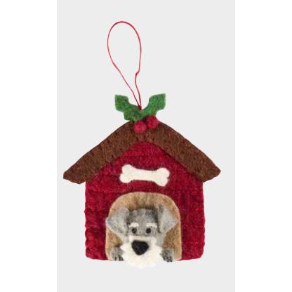 Schnauzer in Doghouse Ornament