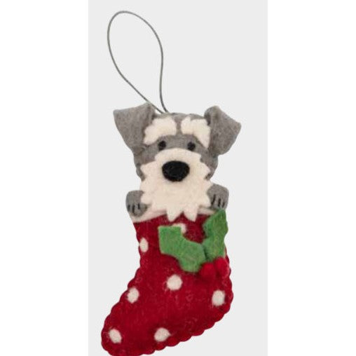 Schnauzer in Stocking Ornament