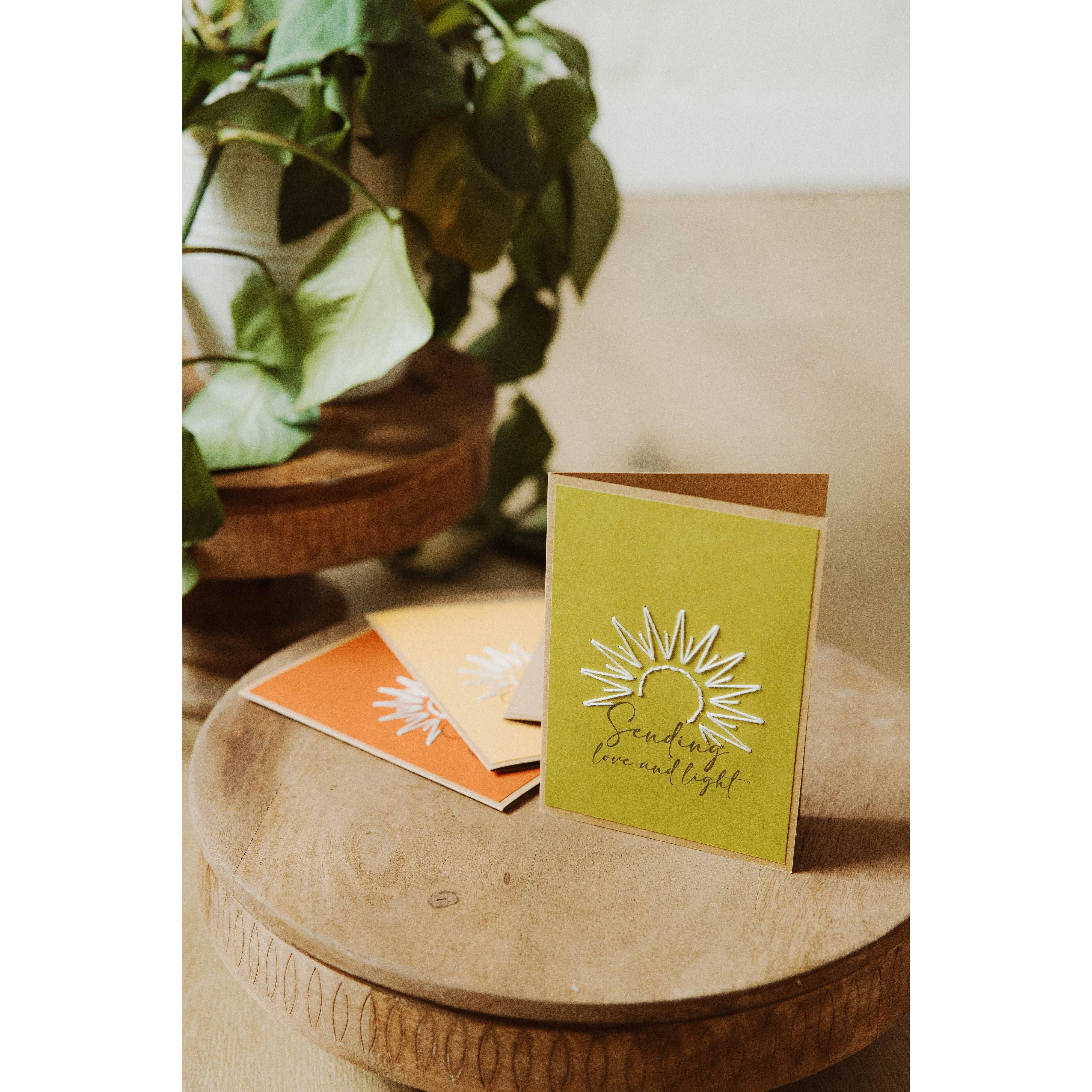 Sending Love & Light Greeting Card- Assorted Colors-Sold Individually