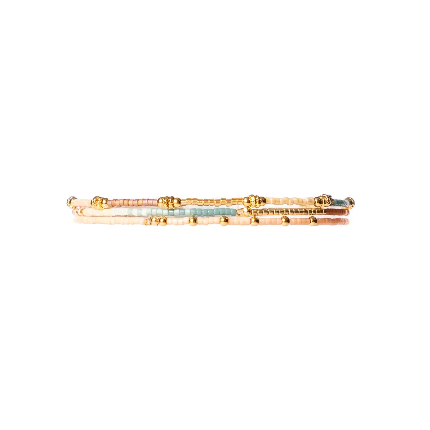 Set/3 Miyuki Beaded Stretch Bracelets- Assorted Colors