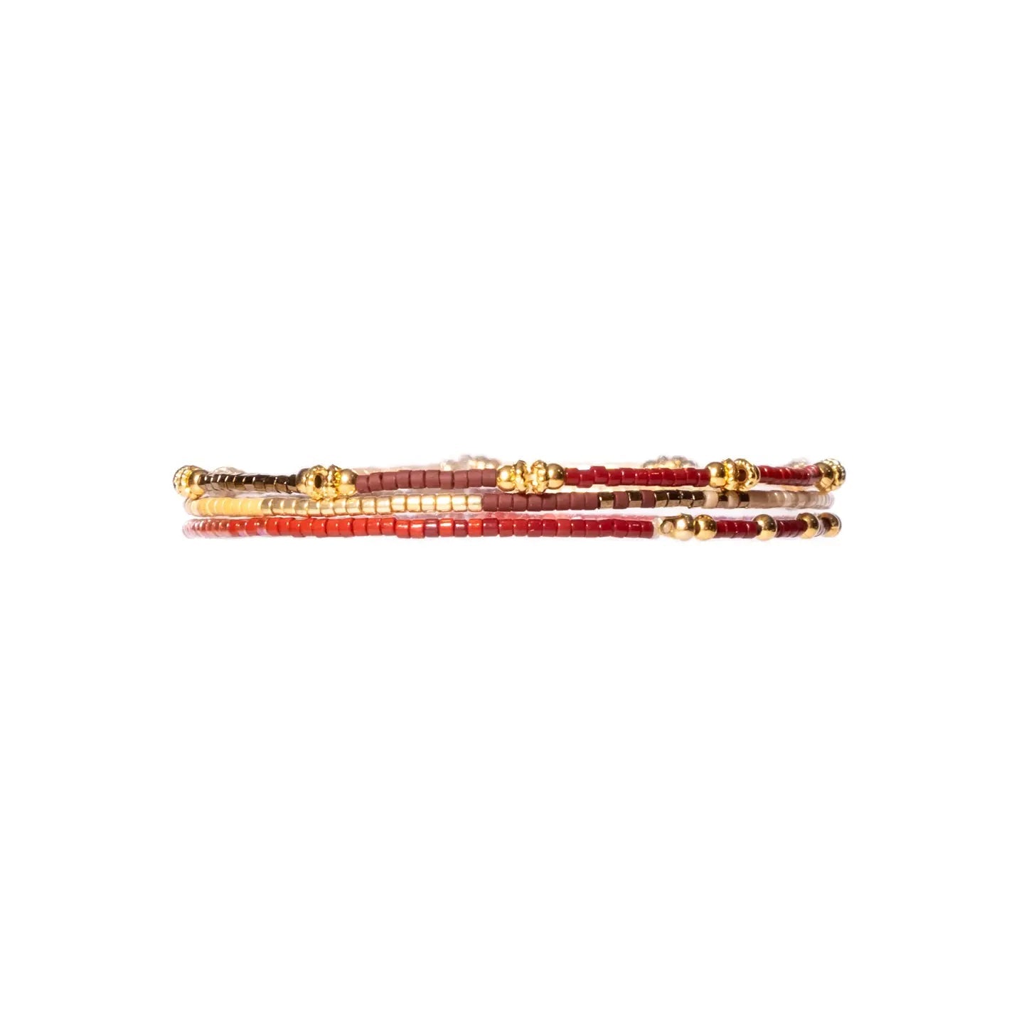Set/3 Miyuki Beaded Stretch Bracelets- Assorted Colors