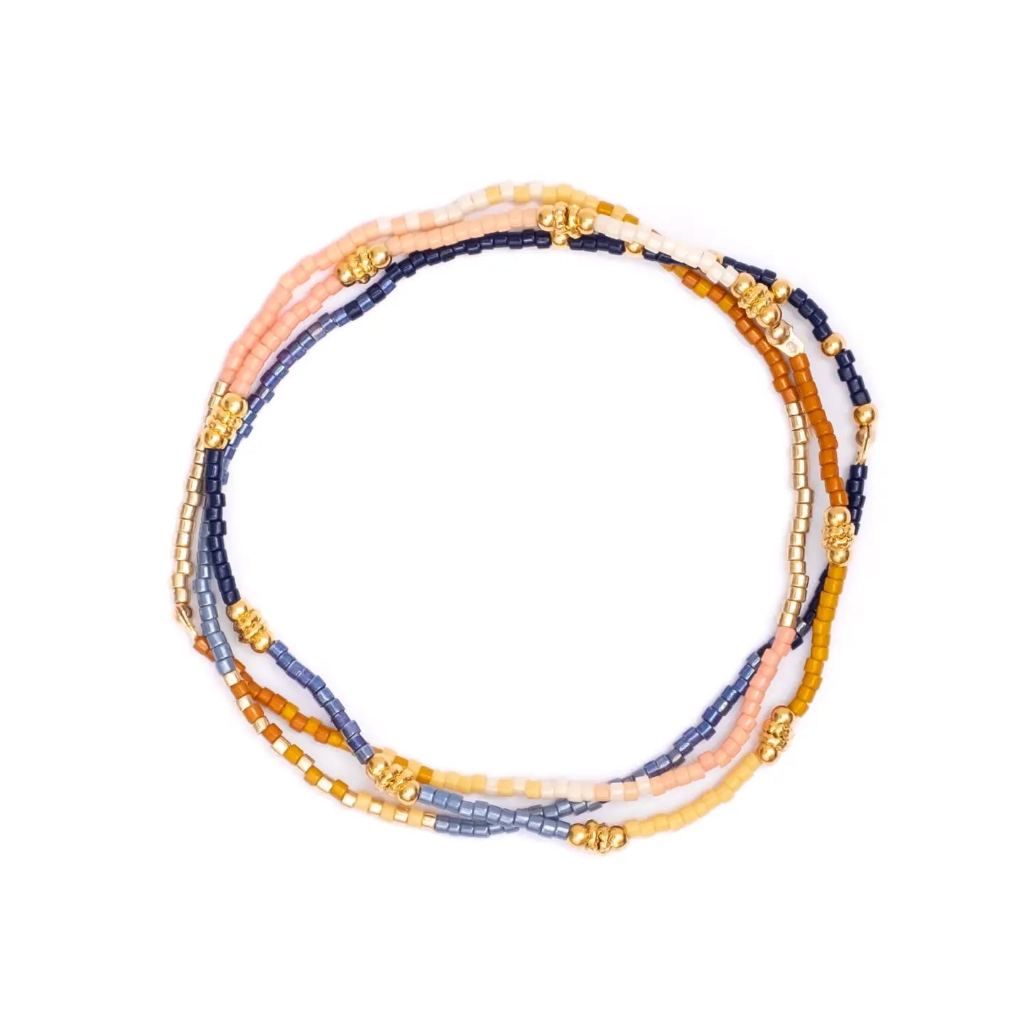 Set/3 Miyuki Beaded Stretch Bracelets- Assorted Colors