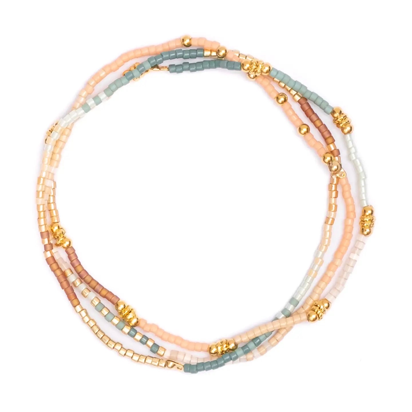 Set/3 Miyuki Beaded Stretch Bracelets- Assorted Colors