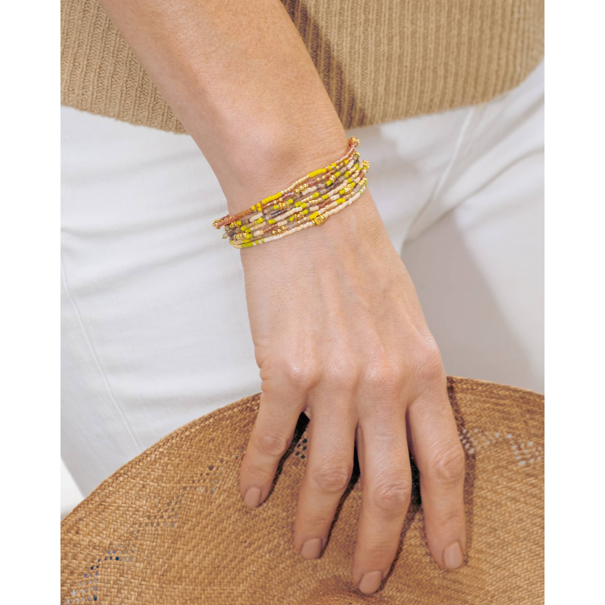 Set/7 Miyuki Beaded Stretch Bracelets- Assorted Colors