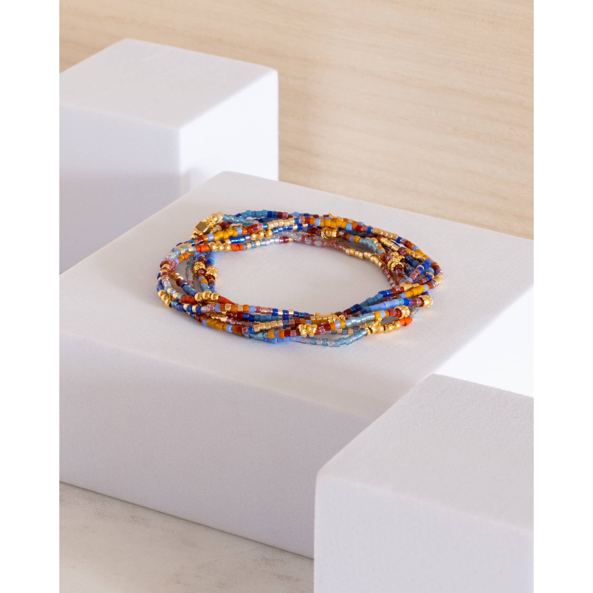Set/7 Miyuki Beaded Stretch Bracelets- Assorted Colors
