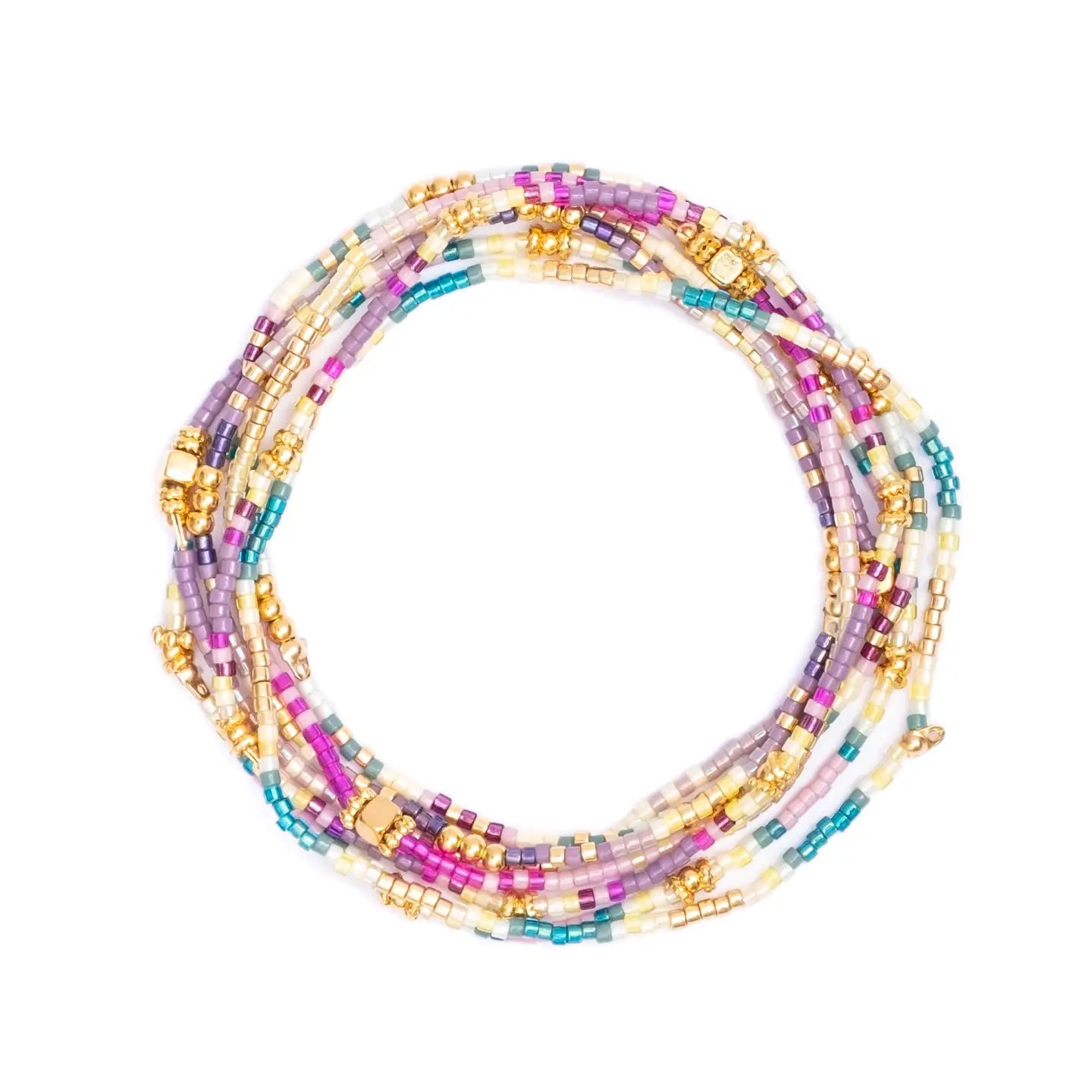 Set/7 Miyuki Beaded Stretch Bracelets- Assorted Colors