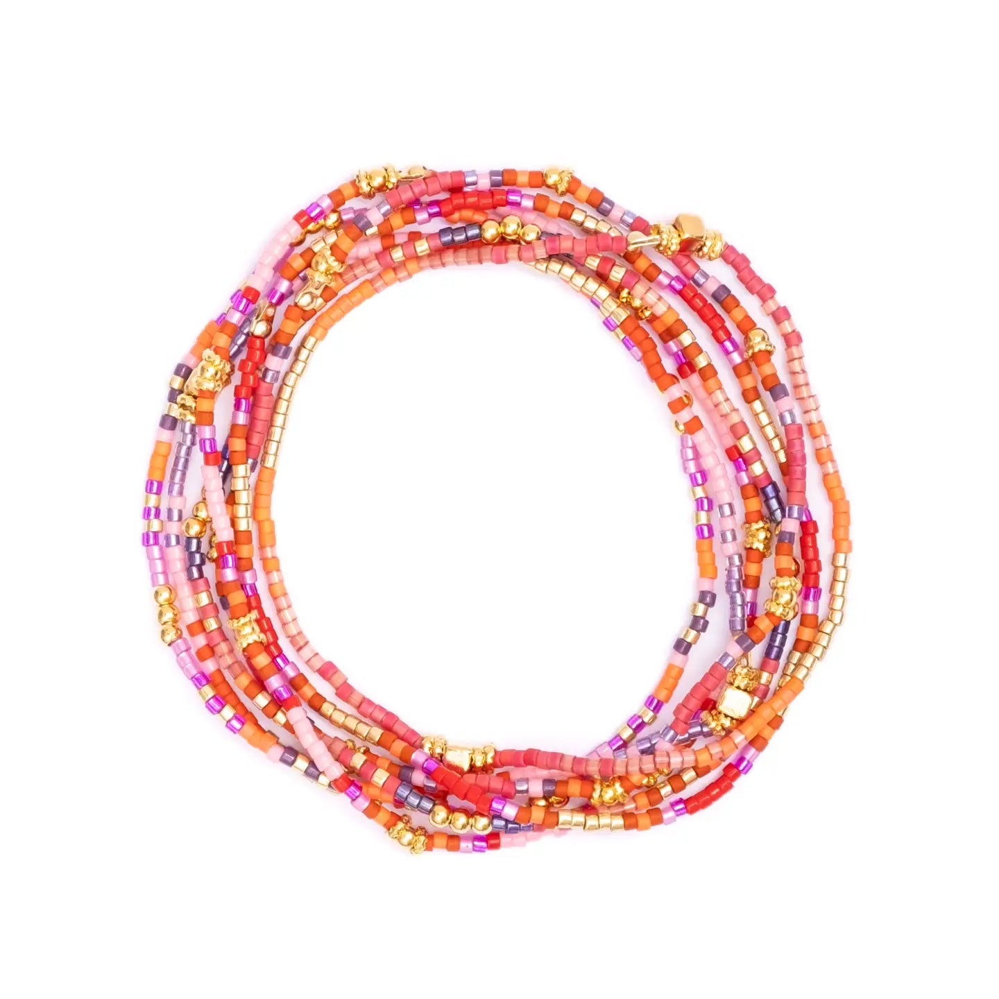 Set/7 Miyuki Beaded Stretch Bracelets- Assorted Colors
