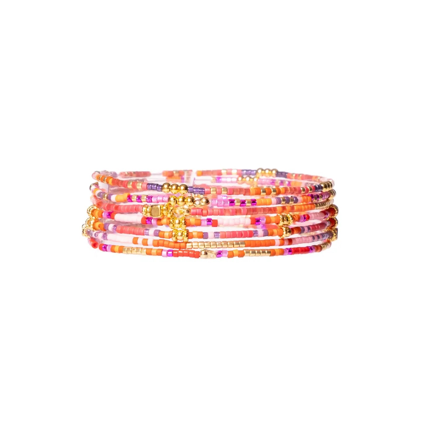 Set/7 Miyuki Beaded Stretch Bracelets- Assorted Colors