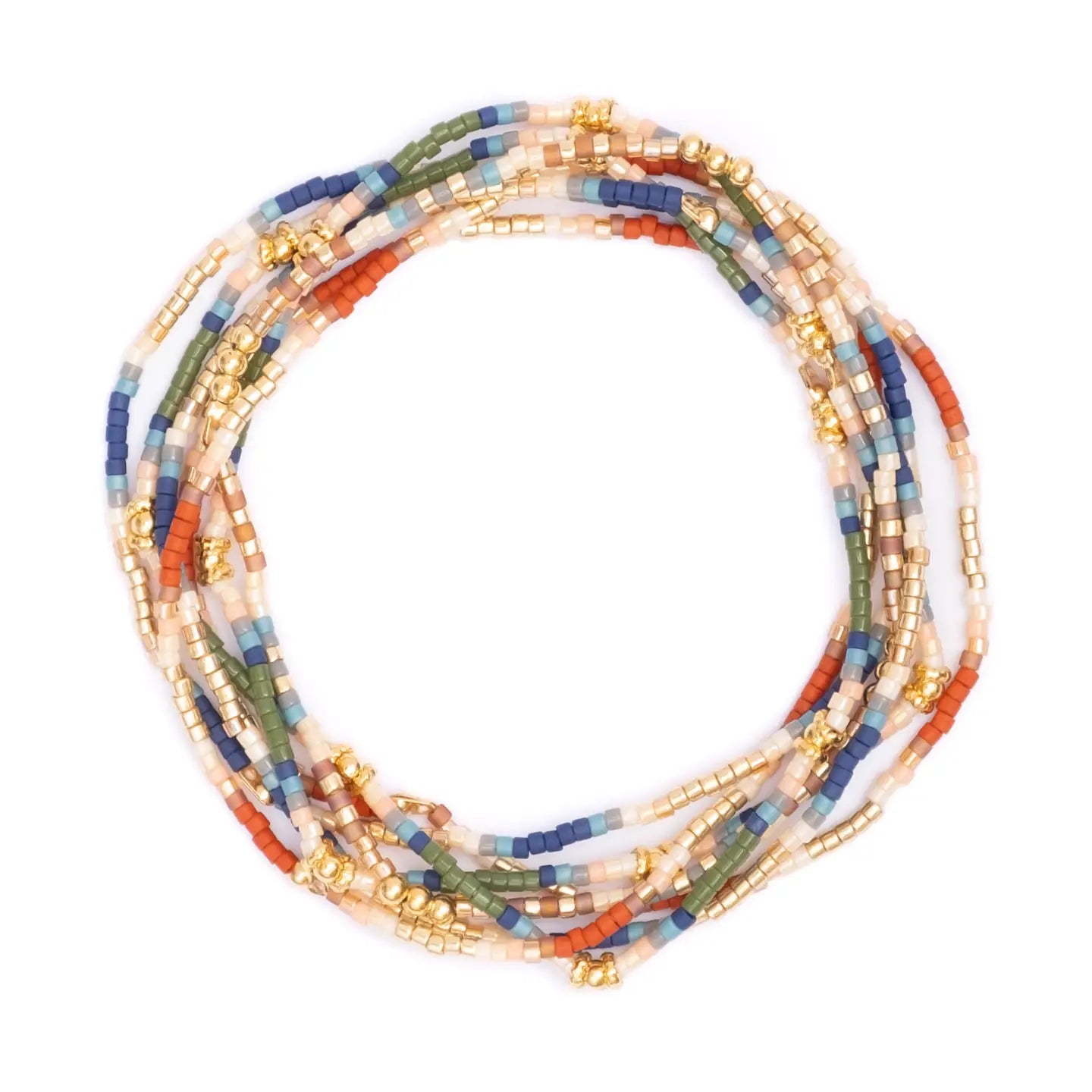 Set/7 Miyuki Beaded Stretch Bracelets- Assorted Colors