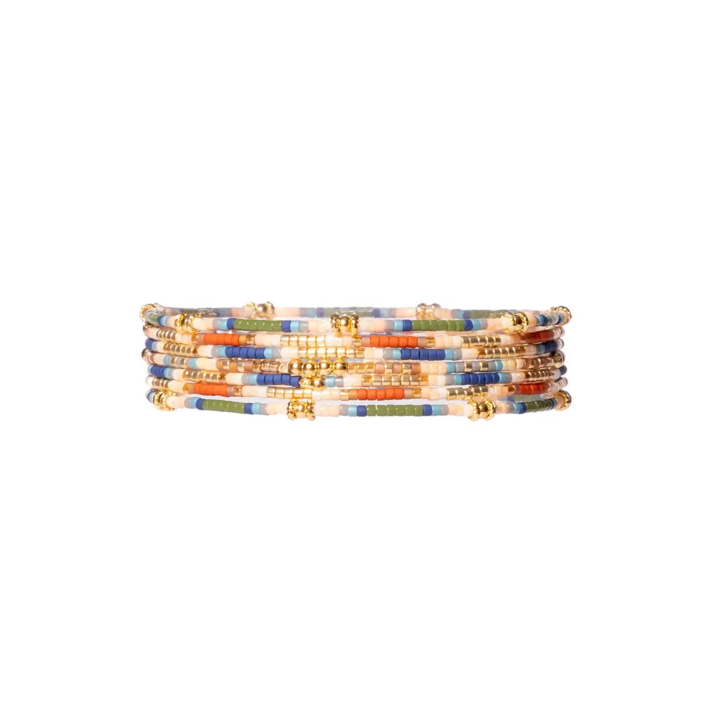 Set/7 Miyuki Beaded Stretch Bracelets- Assorted Colors
