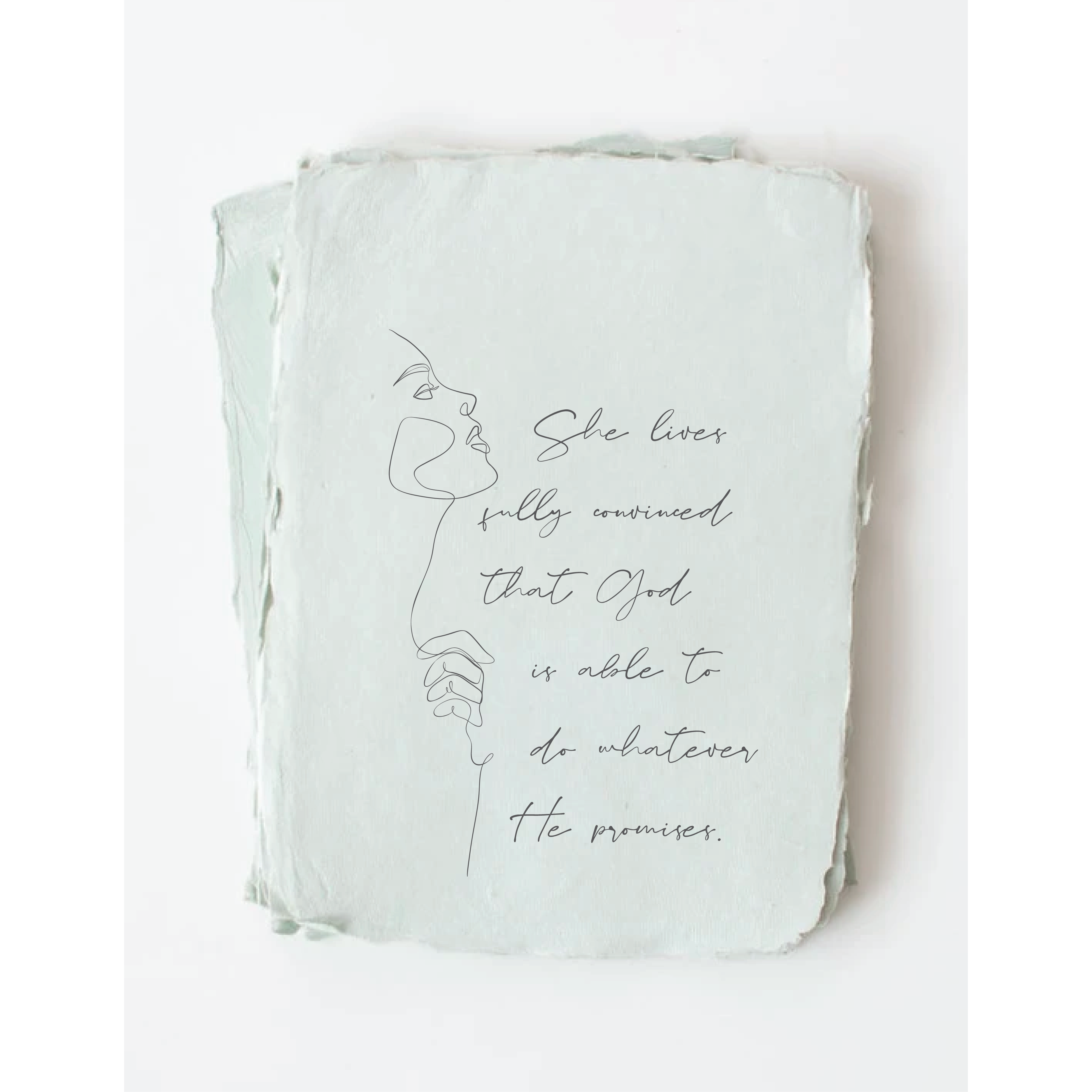 "She Lives Convinced God..." Religious Greeting Card