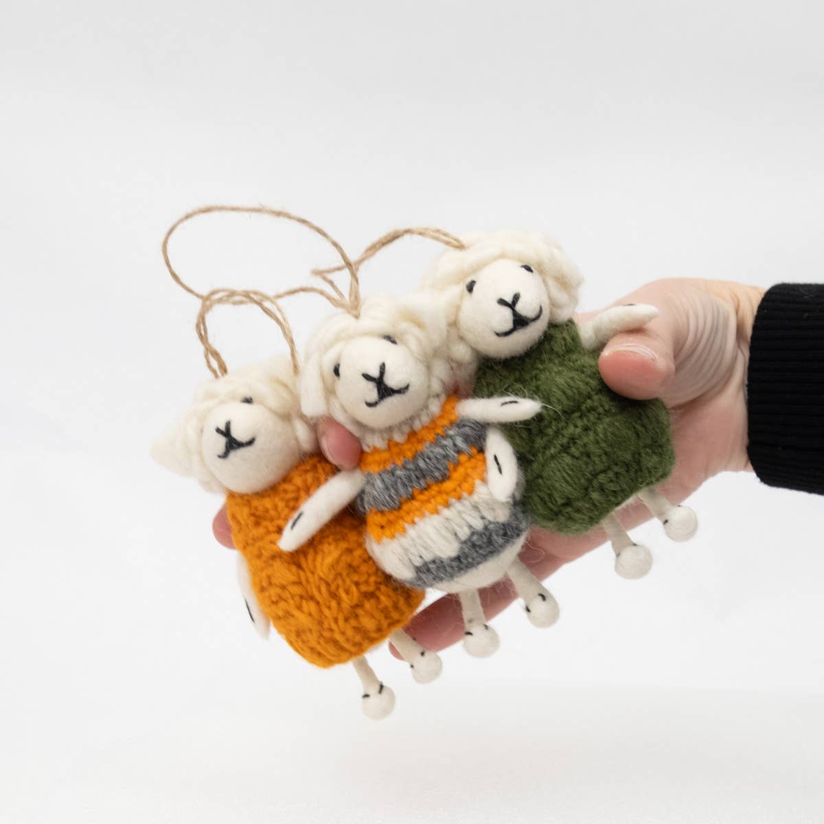 Sheep with Knit Sweater Ornament- Assorted- Sold Individually