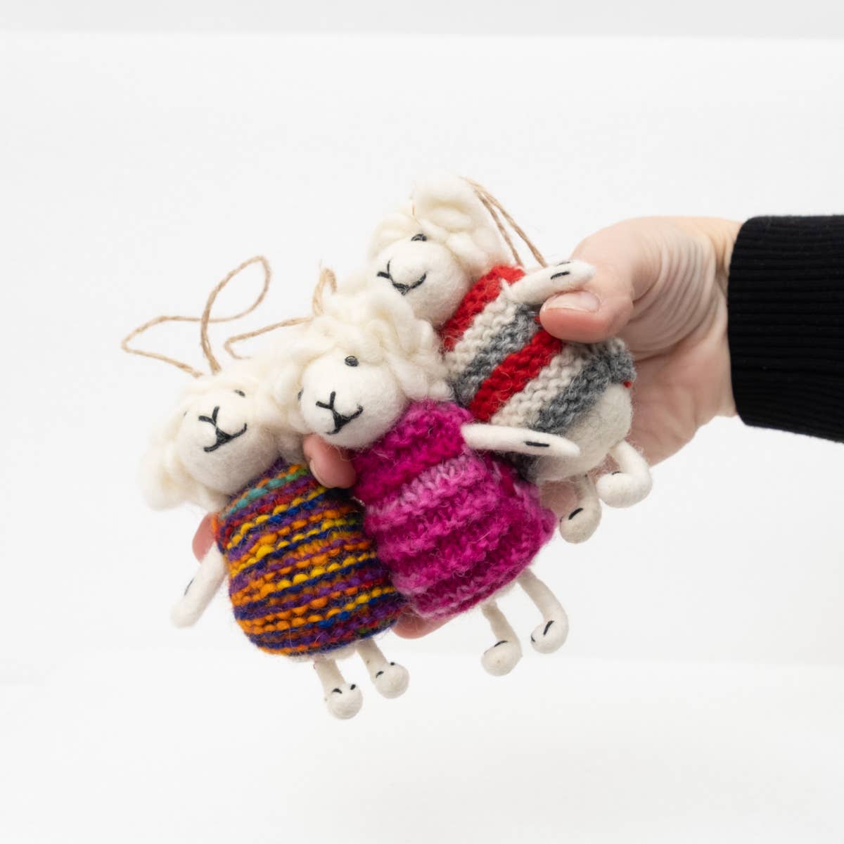 Sheep with Knit Sweater Ornament- Assorted- Sold Individually