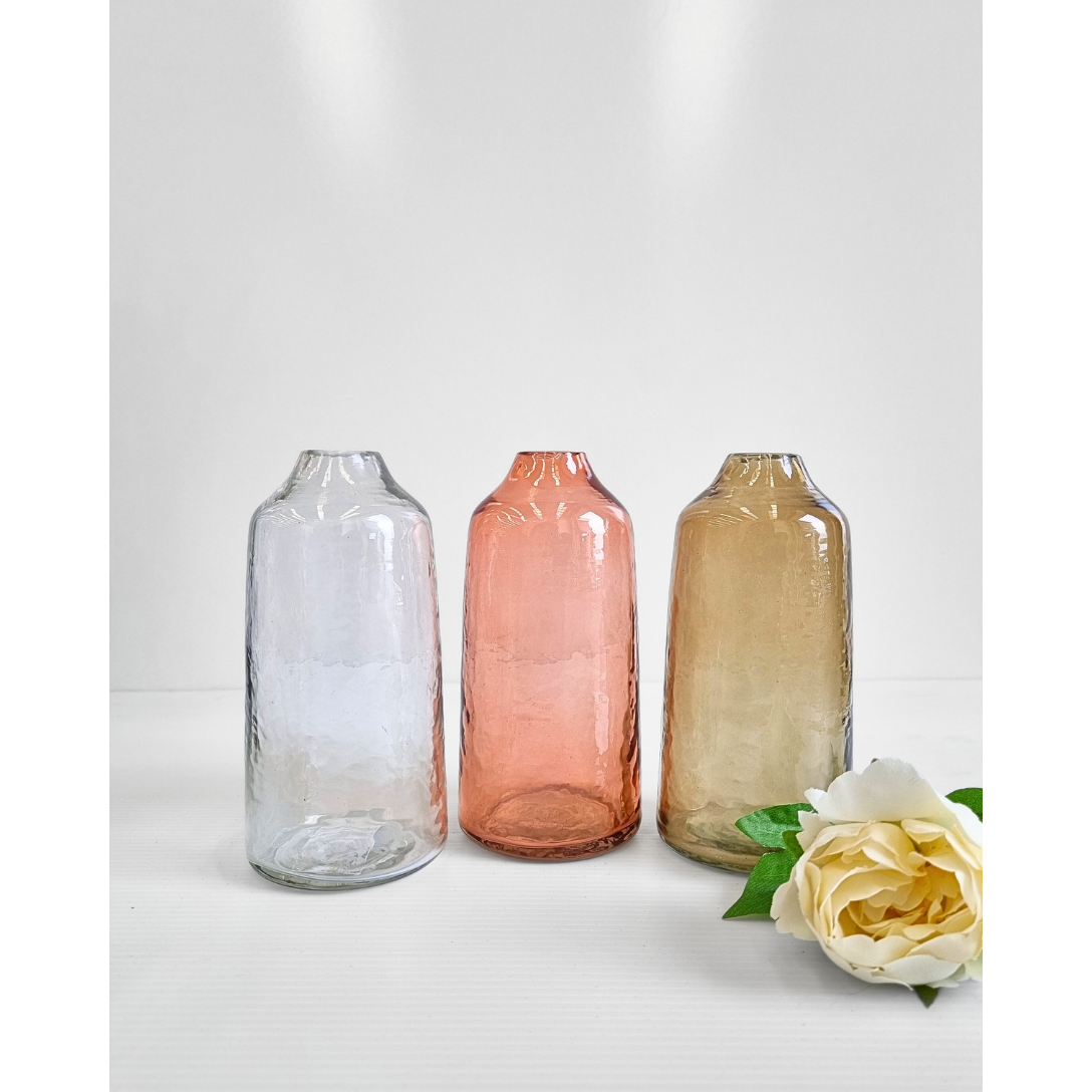 Siena Handblown Hammered Bud Vase- Assorted Colors- Sold Individually