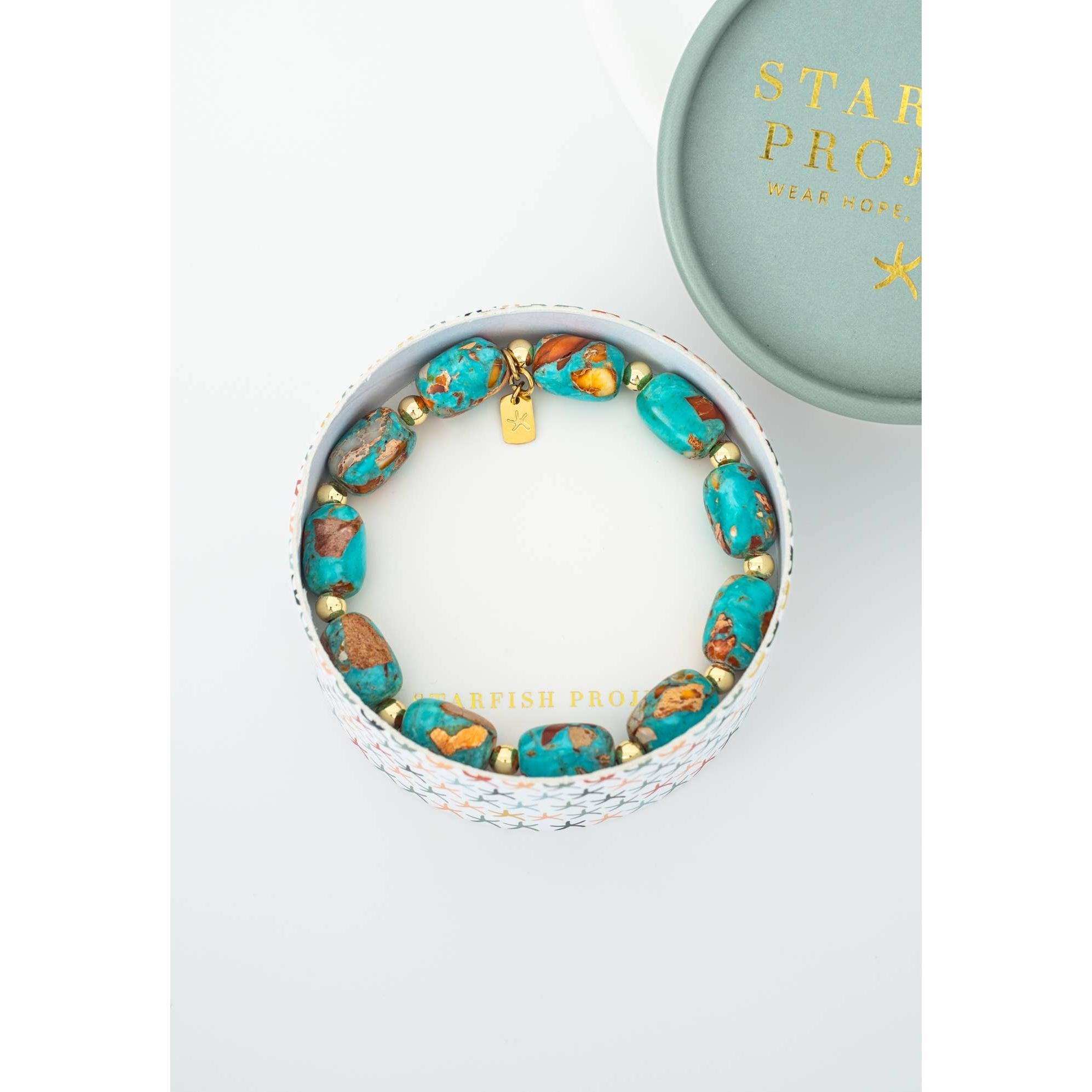 Sierra Bloom Turquoise Emperor Stone Beaded Bracelet